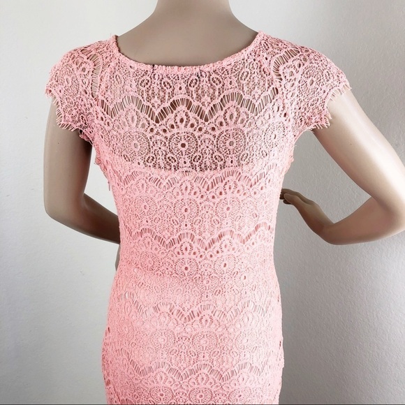 You Are Not Alone peach high low lace dress - Picture 6 of 8